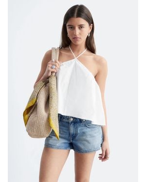 & Other Stories Cotton Halterneck Top - White