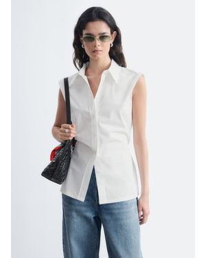 & Other Stories Pima Cotton Sleeveless Shirt - White