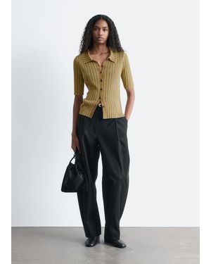 & Other Stories Rib-Knit Lurex Top - White