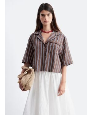& Other Stories Striped Resort Shirt - Brown