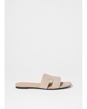 & Other Stories Leather Slides - White