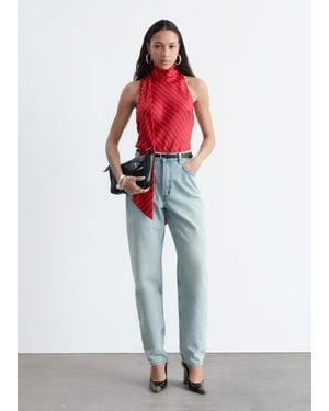 & Other Stories High-Waist Straight-Leg Jeans - Red