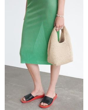 & Other Stories Slip-On Leather Sandals - Green