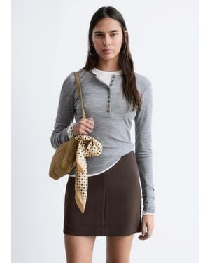 & Other Stories A-Line Mini Skirt - Brown