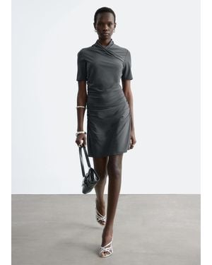 & Other Stories Draped Wrap Mini Dress - White