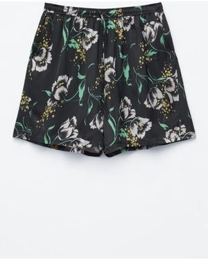 & Other Stories Floral Drawstring Shorts - Black