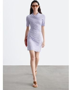 & Other Stories Draped Wrap Mini Dress - White