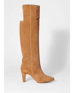 & Other Stories Kniehohe Stiefel Aus Veloursleder - Weiß