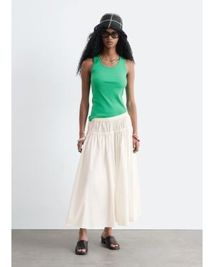 & Other Stories Drawstring Midi Skirt - White