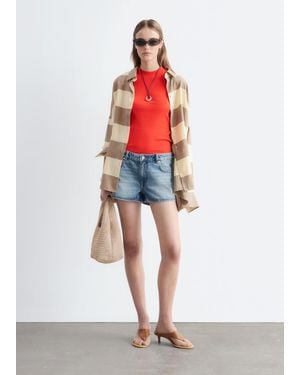 & Other Stories Low-Waist Denim Mini Shorts - Red