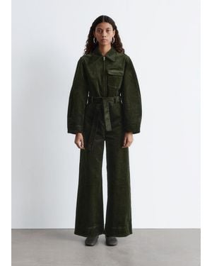 & Other Stories Cord-Jumpsuit Mit Gürtel - Grün