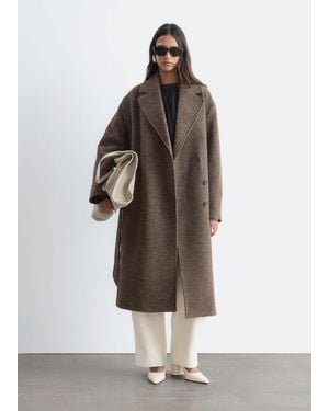 & Other Stories Voluminous Belted Wool Coat - Black