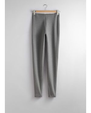 & Other Stories Zip-Cuff Leggings - Grey