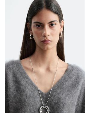 & Other Stories Double-Circle Pendant Necklace - White