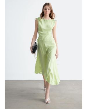 & Other Stories Asymmetric Draped Midi Dress - Green