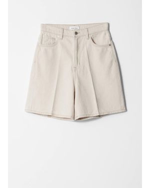 & Other Stories Wide-Leg Denim Shorts - Natural