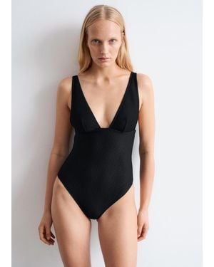 & Other Stories Textured Swimsuit - Black
