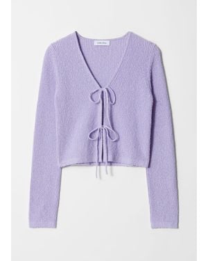 & Other Stories Knitted Tie-Detail Cardigan - Purple