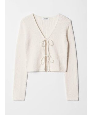 & Other Stories Knitted Tie-Detail Cardigan - Natural