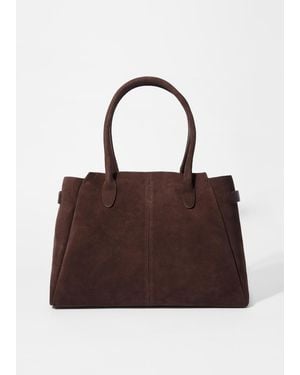& Other Stories Split Suede Tote Bag - Brown