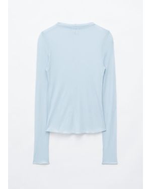 & Other Stories Ribbed Silk Top - Blue