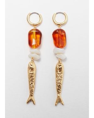 & Other Stories Embellished Hoop Earrings - White