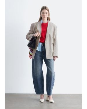 & Other Stories Barrel-Leg Ankle Jeans - Blue