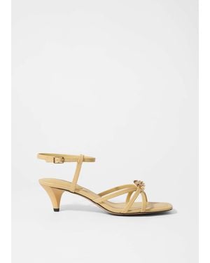 & Other Stories Embellished Heeled Leather Sandals - Multicolour