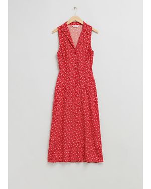 & Other Stories Midi-Hemdblusenkleid Mit Kragen - Rot
