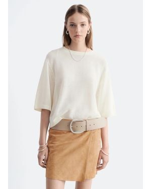 & Other Stories Wide Leather Belt - Natural