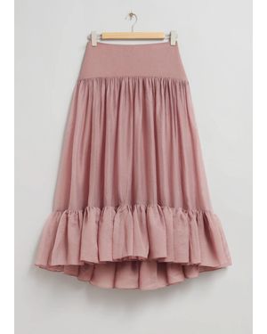 & Other Stories Sheer Tiered Maxi Skirt - Pink