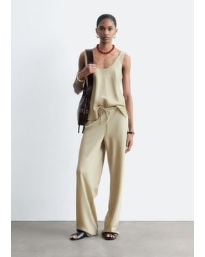 & Other Stories Drawstring Twill Trousers - Natural