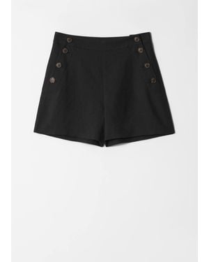 & Other Stories Buttoned Sailor Shorts - Black