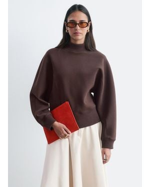 & Other Stories Mock Neck Scuba Sweatshirt - Red