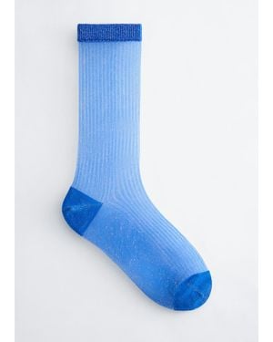 & Other Stories Sheer Ribbed Socks - Blue