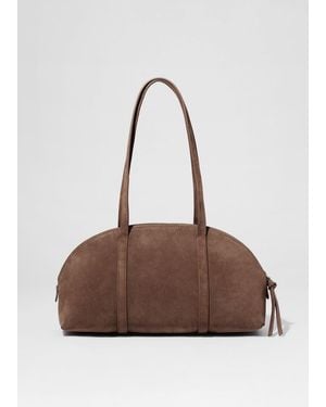 & Other Stories Suede Bowling Bag - Brown