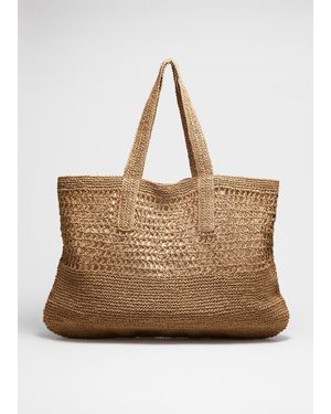 & Other Stories Large Crochet-straw Tote - Brown