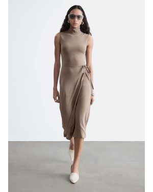 & Other Stories Sleeveless Turtleneck Midi Dress - White