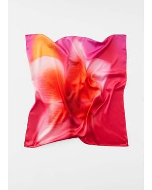 & Other Stories Flower-Print Square Scarf - Red