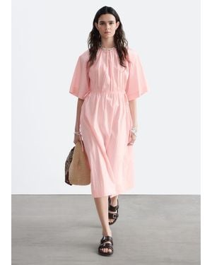 & Other Stories Drawstring Midi Dress - Pink