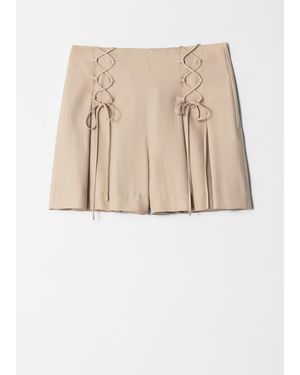 & Other Stories Lace-Up Shorts - Natural