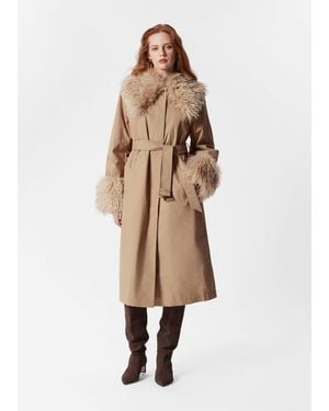 & Other Stories Faux Fur Collar Coat - Natural