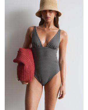 & Other Stories V-Neck Swimsuit - Black