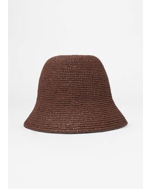 & Other Stories Woven Straw Bucket Hat - Brown