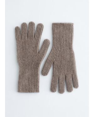 & Other Stories Ribbed Cashmere Gloves - Grey