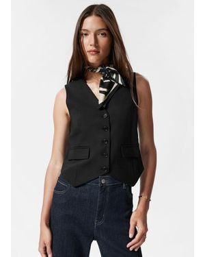 & Other Stories Tailored Wool Waistcoat - Black