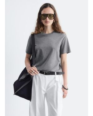 & Other Stories Cotton Crew-Neck T-Shirt - Grey