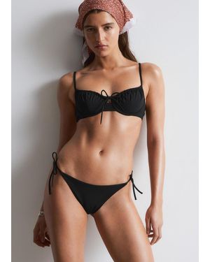 & Other Stories Bow-Detail Underwire Bikini Top - Brown