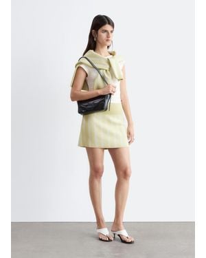 & Other Stories Shimmer Knit Mini Skirt - Natural