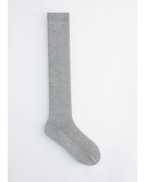 & Other Stories Ribbed Silk-Blend Socks - White